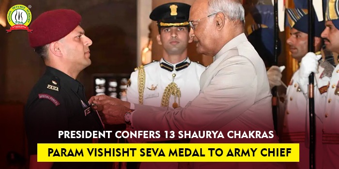 President confers 13 Shaurya Chakras Awards to Army Chief