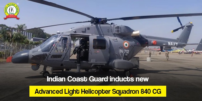 Indian Coast Guard inducts new Advanced Light Helicopter Squadron 840 CG