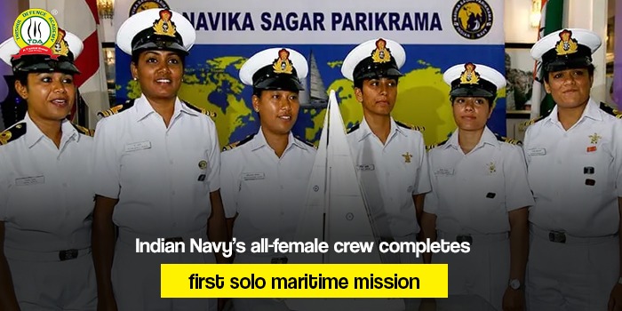 Indian Navy’s all-female crew completes first solo maritime mission