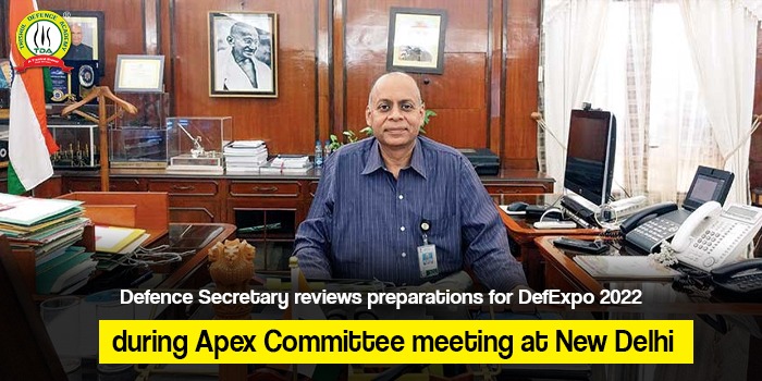 Defence Secretary reviews preparations for DefExpo 2022
