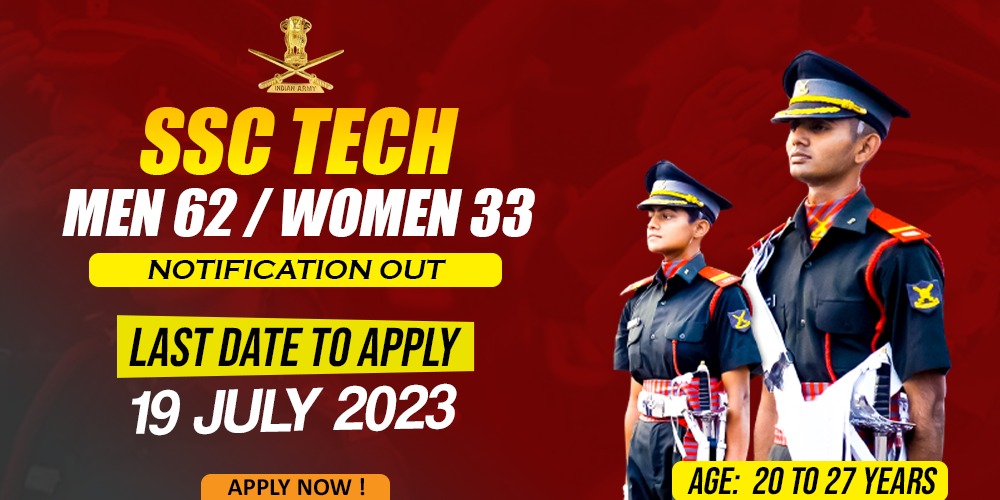 ssc tech 62 men and 33 women notification