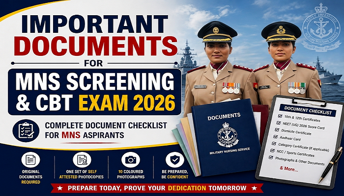 Documents Required for MNS Screening