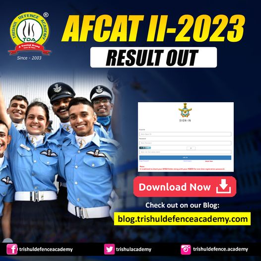 AFCAT 2 2022 RESULT OUT
