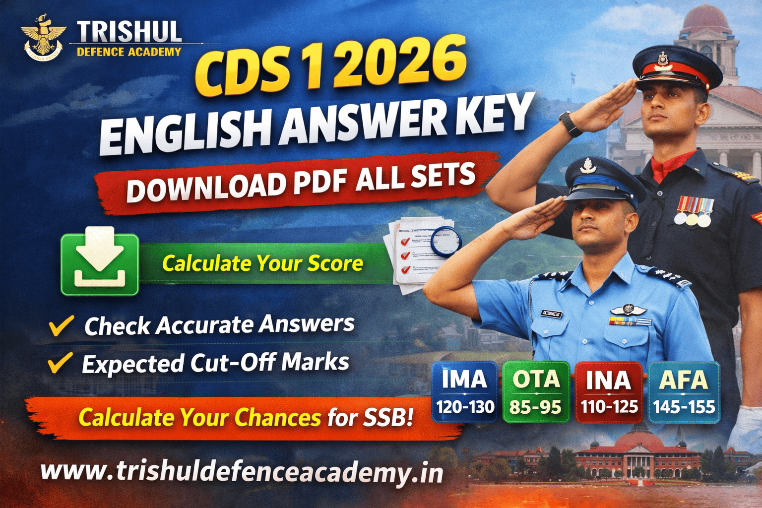 CDS 1 2026 english answer key download