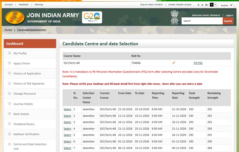 army ssb dates